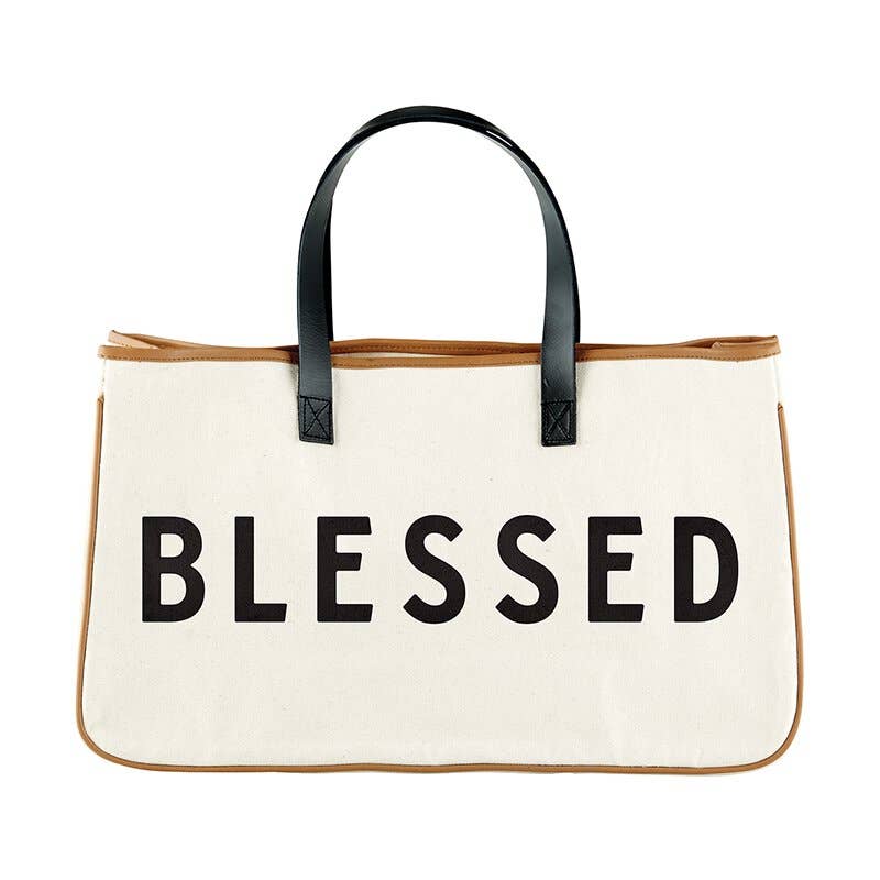 Large Canvas Tote Bag - Blessed