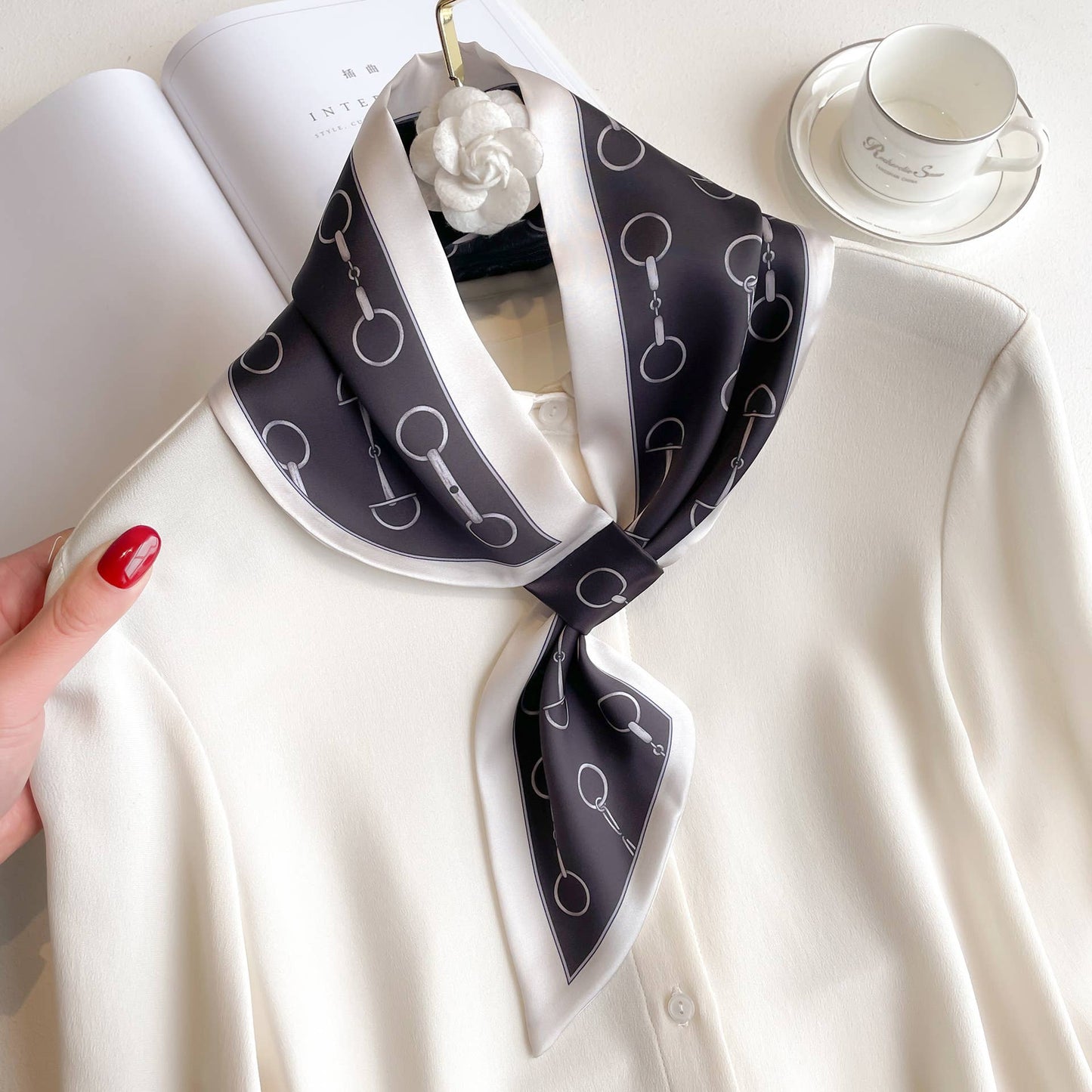 Black Horse Bit Loop Scarf