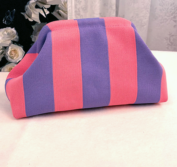 Striped Colorful Knit Clutch Bag