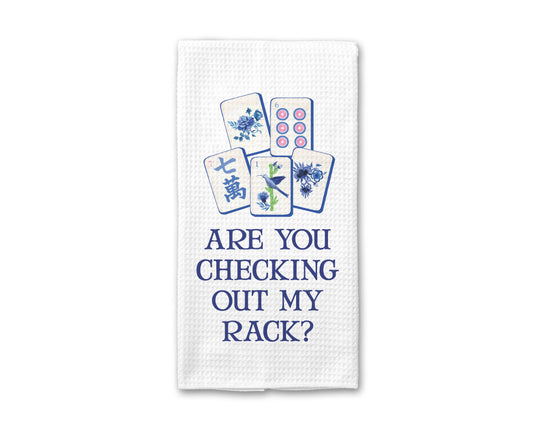 Are You Checking Out My Rack? Mahjong Kitchen Towel