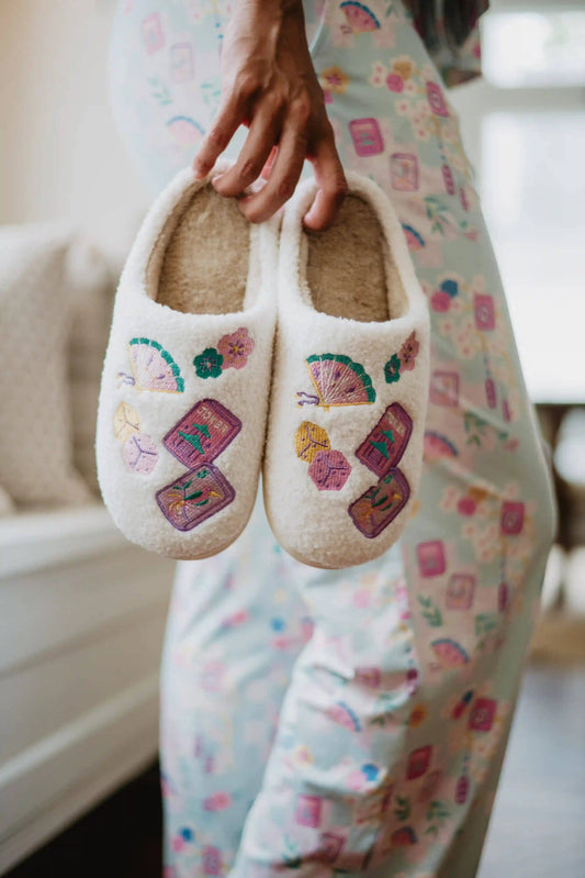 Mahjong Pieces House Slippers for Women