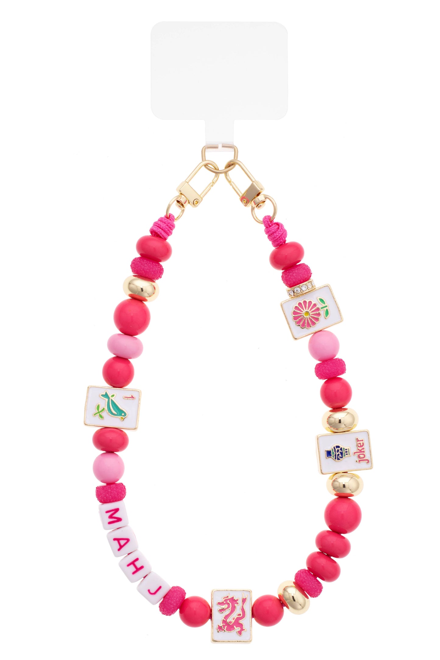 Mahjong Beaded Cellphone Wristlet