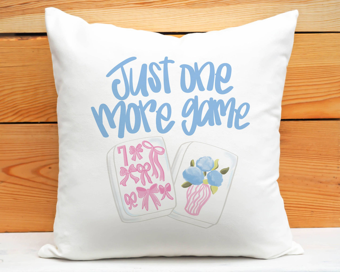 Just One More Game Floral Mahj Throw Pillow (Case Only)