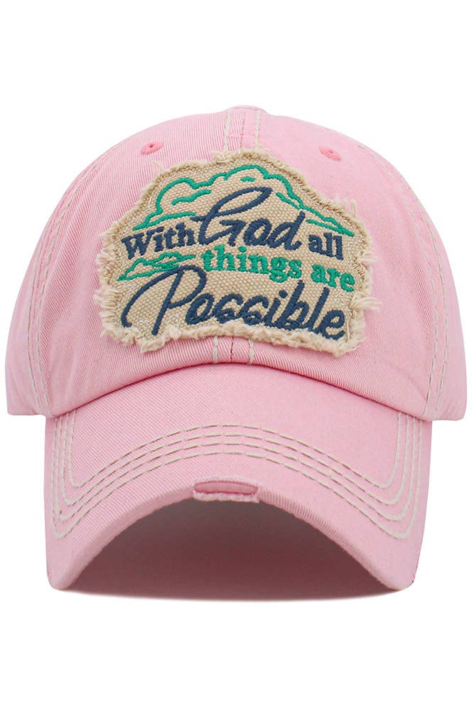 With God All Things Are Possible Vintage Hat