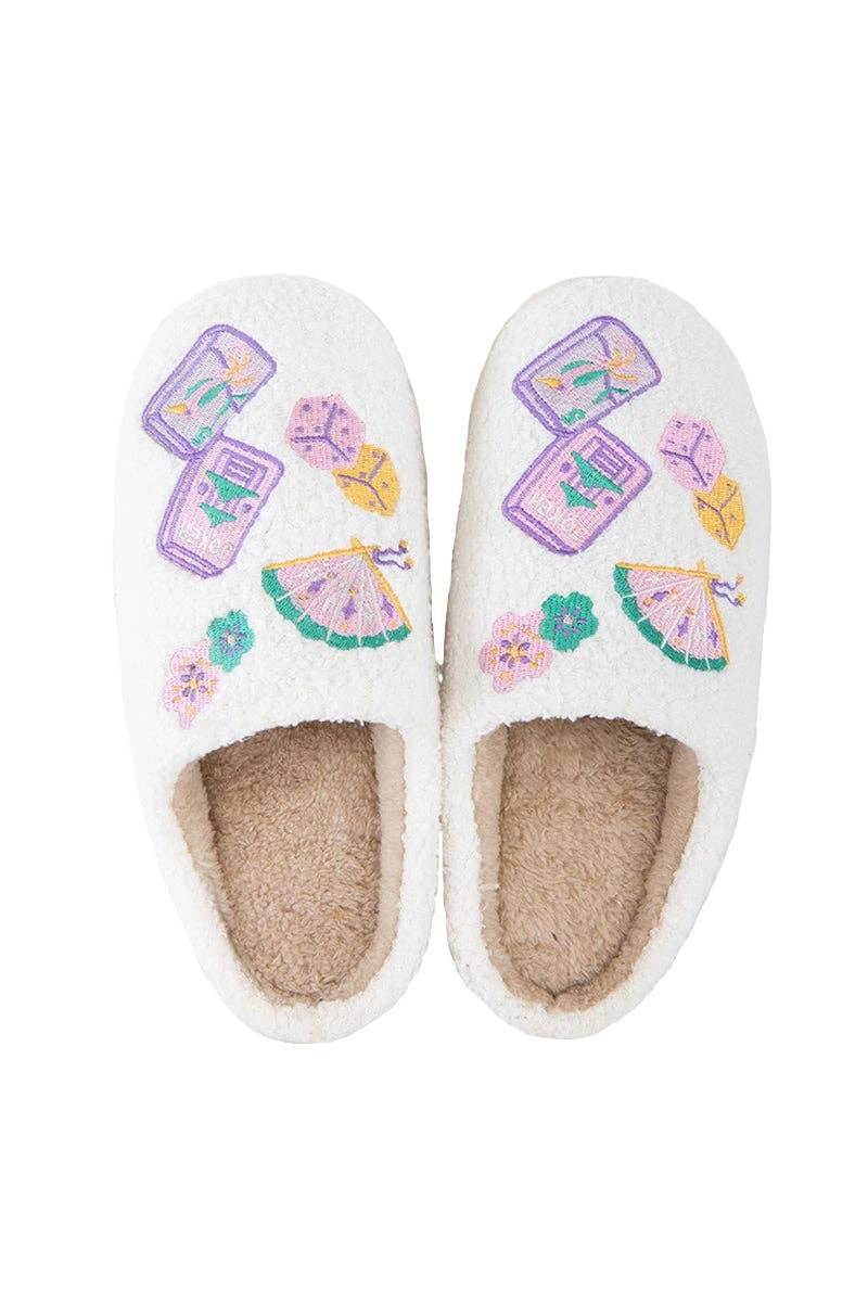 Mahjong Pieces House Slippers for Women