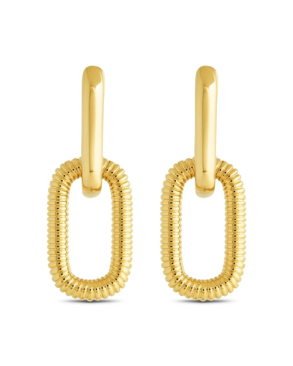 Felicity Textured Chain Link Drop Earrings