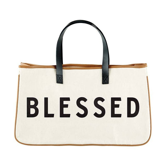 Large Canvas Tote Bag - Blessed