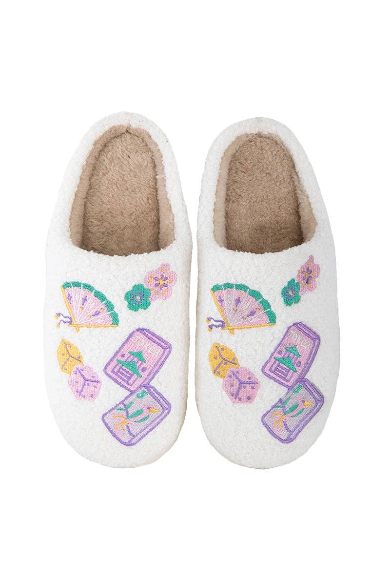 Mahjong Pieces House Slippers for Women