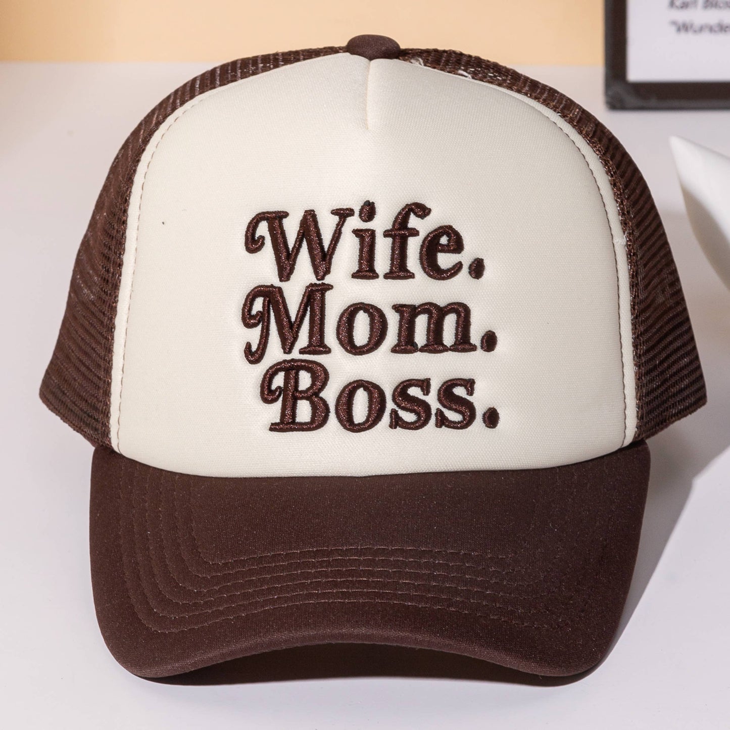WIFE MOM BOSS Trucker Hat