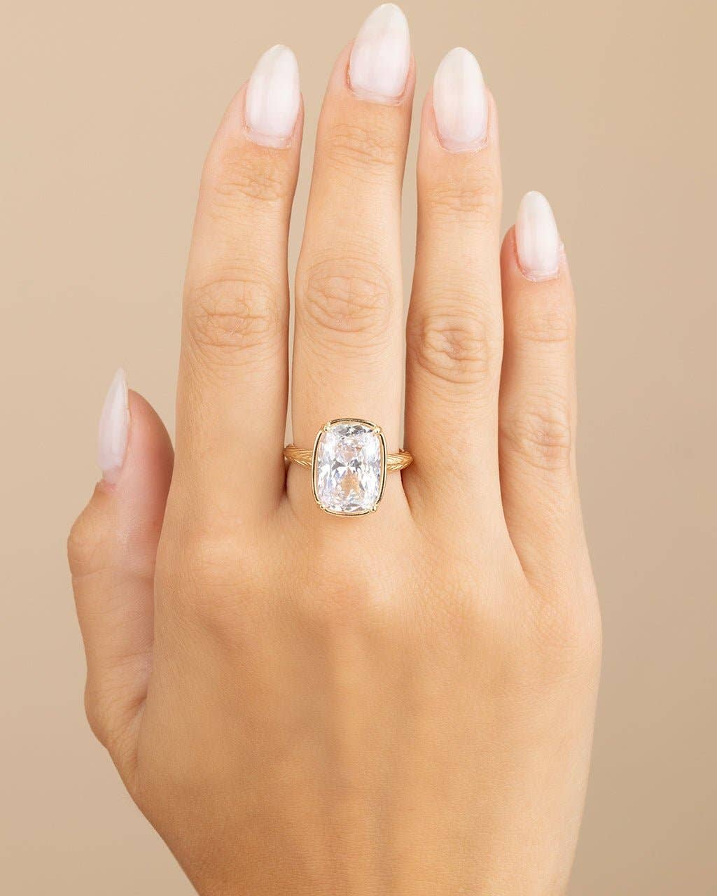 Sterling Silver Elongated Cushion Cocktail Ring