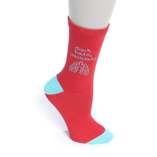 "Don't Hate, Ventilate" Unisex Nurse Socks